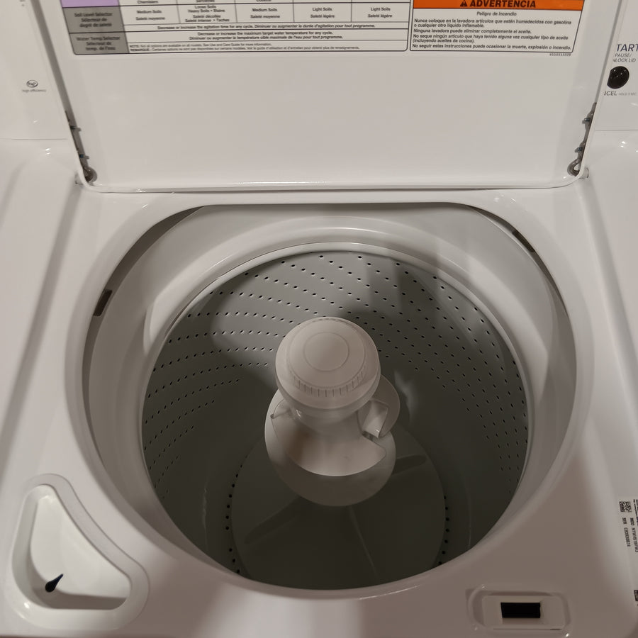 Amana Top Load 3.5 Cu. Ft. Washer with Dual Action Agitator, and Porcelain Tub NTW4516FW - Certified Refurbished and Amana 6.5 Cu. Ft. Electric Dryer with Wrinkle Shield Option and Automatic Dryness Control 16282 - NED4655EW - Scratch & Dent (Minor)