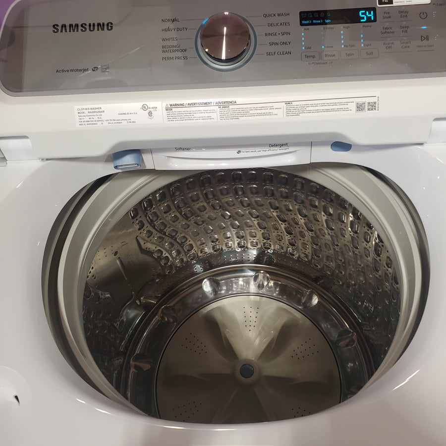 Samsung ENERGY STAR 5.0 cu. ft. Top Load Washing Machine with Active Water Jet WA50R5200AW - Certified Refurbished