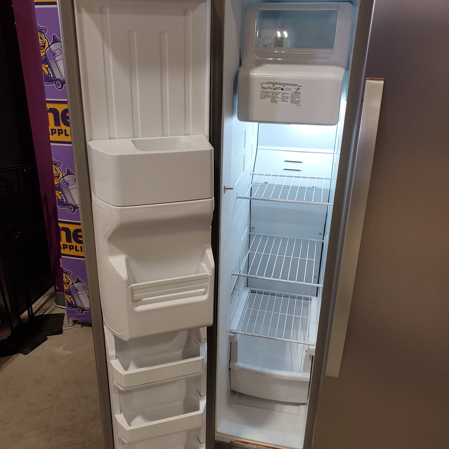 Whirlpool 24 cu ft Capacity Side By Side Refrigerator with Ice and Water Dispenser in Fingerprint Resistant Stainless Steel WRS315SDHZ - Scratch & Dent (Minor)