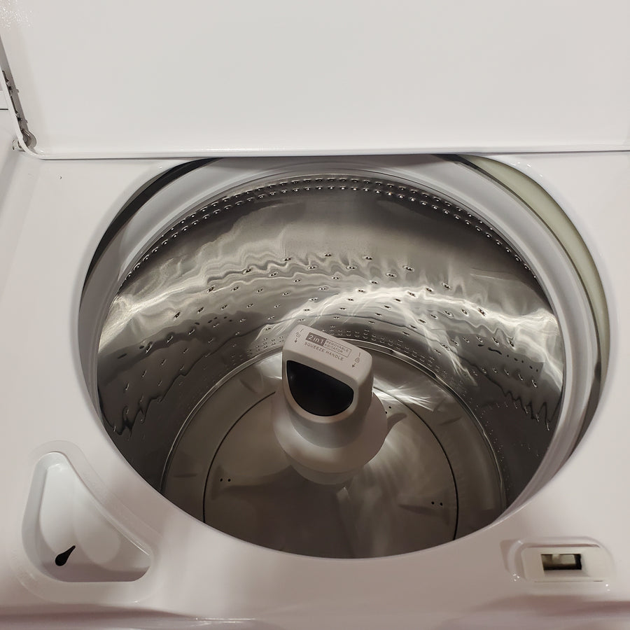 Whirlpool 3.8–3.9 Cu. Ft.  Top Load Washer with 2 in 1 Removable Agitator and Soil Level Selection WTW4957PW - Certified Refurbished and Whirlpool 7-cu ft Vented Electric Dryer WGD4815EW - Open Box