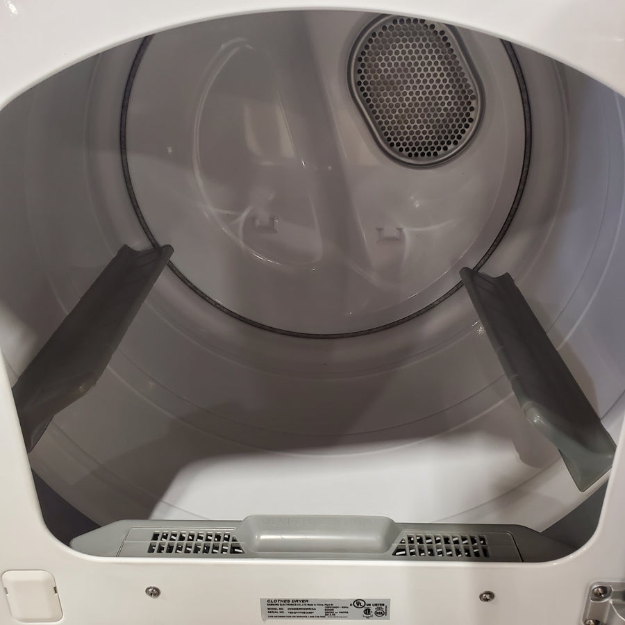 Samsung 4.5-cu ft High Efficiency Impeller Medium Top-Load Washer in White WA45T3400AW - Certified Refurbished and Samsung 7.2-cu ft Electric Dryer in White DV400EWHDWR - Certified Refurbished