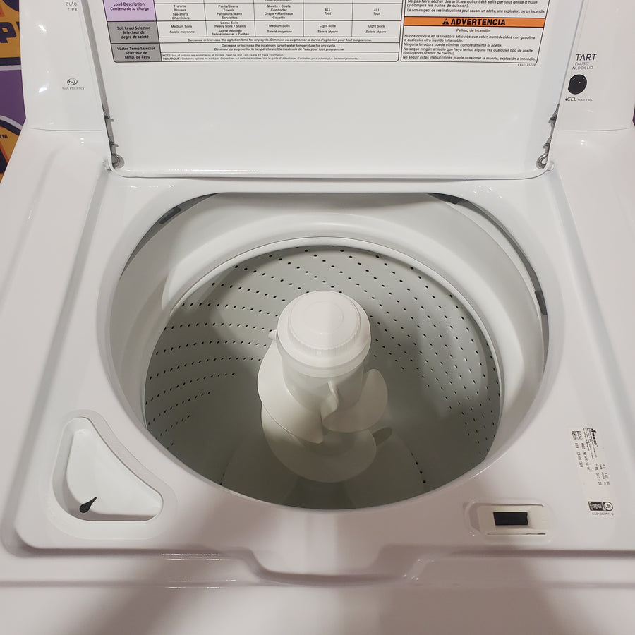Amana Top Load 3.5 Cu. Ft. Washer with Dual Action Agitator, Porcelain Tub, and Late Lid Lock NTW4516FW - Certified Refurbished