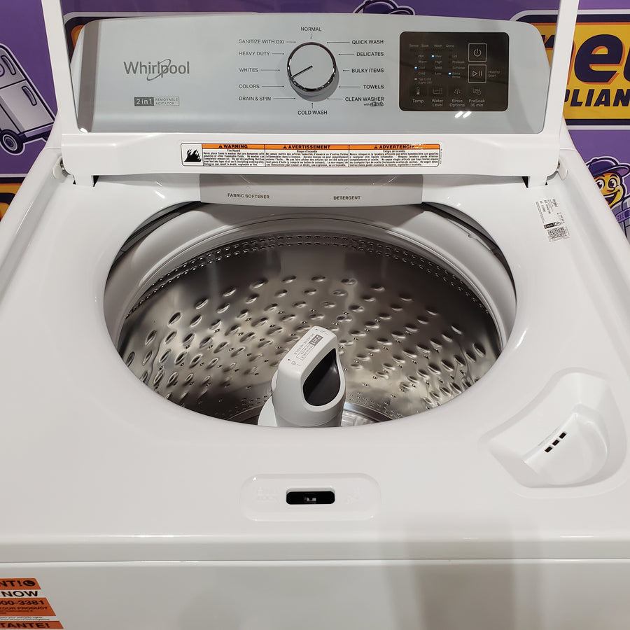 Whirlpool® 4.2-4.3 Cu. Ft. Top Load Washer with 2-in-1 Removable Agitator and Soft Close Glass Lid 22121501 - WTW4307SW - Open Box