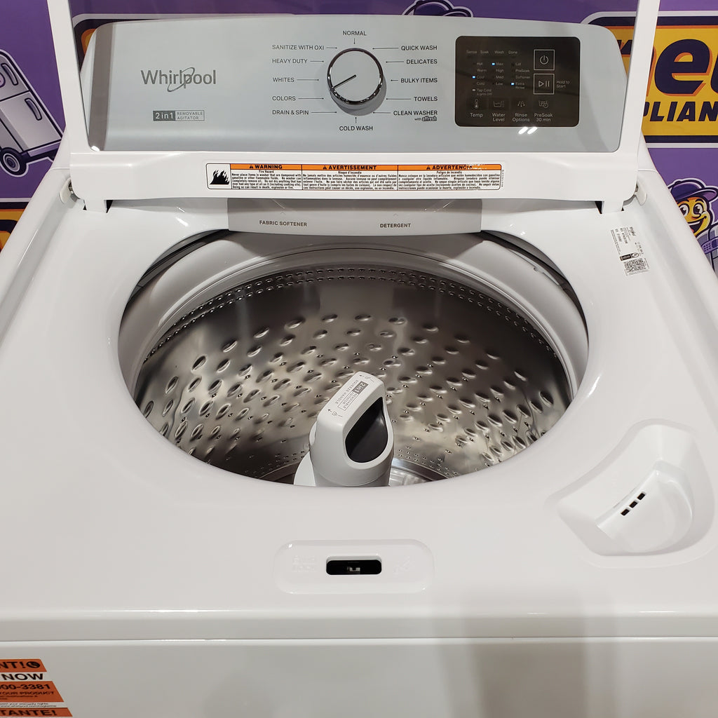 Whirlpool® 4.2-4.3 Cu. Ft. Top Load Washer with 2-in-1 Removable Agitator and Soft Close Glass Lid 22121501 - WTW4307SW - Open Box