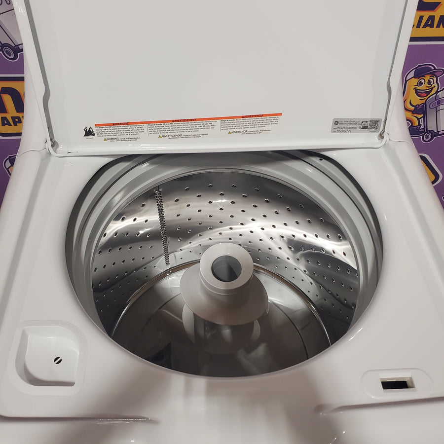 Hotpoint® 4.0 cu. ft. Capacity Washer with Cold Plus and Water Level Control HTW265ASWWW - Scratch & Dent (Moderate) and Hotpoint 6.2 cu. ft. Capacity Electric Dryer with Up To 120 ft. Venting and Shallow Depth HTX26EASWWW - Scratch & Dent (Moderate)