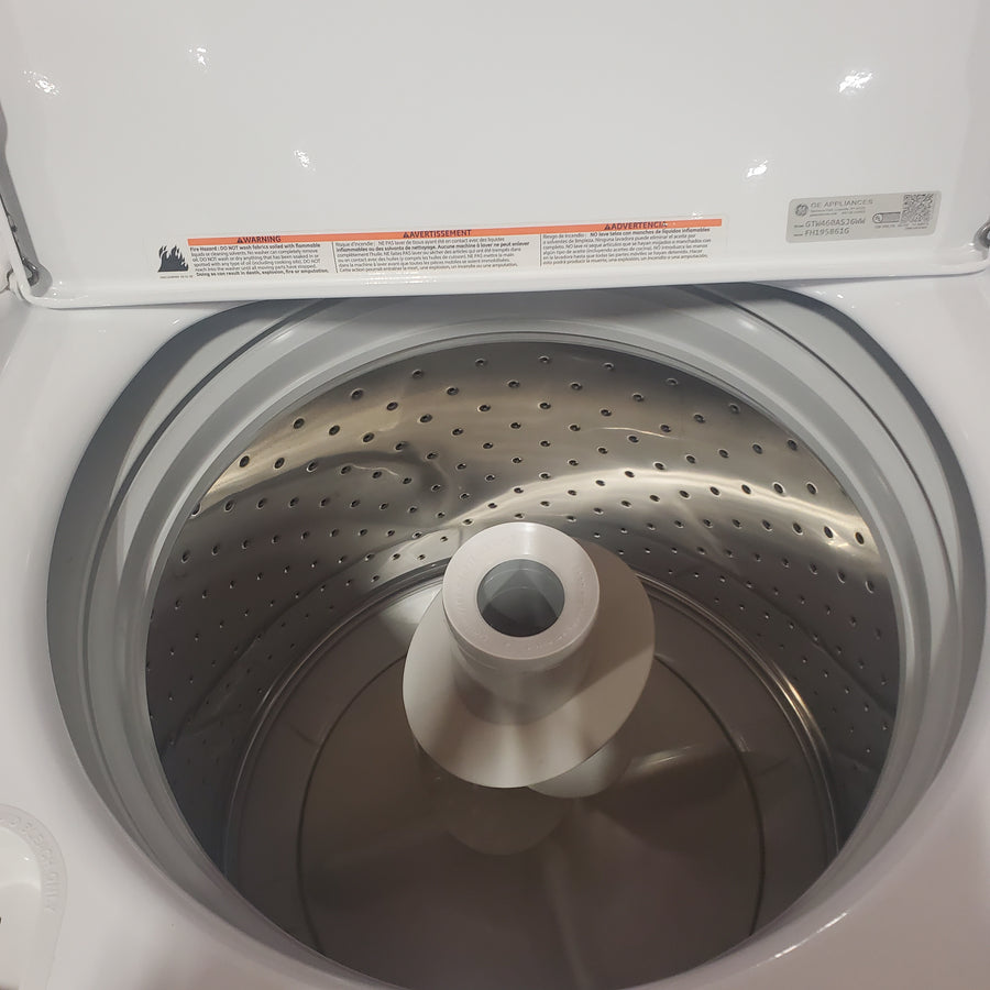 GE® 3.8 cu. ft. Capacity Washer with Stainless Steel Basket in White GTW330ASKWW - Certified Refurbished