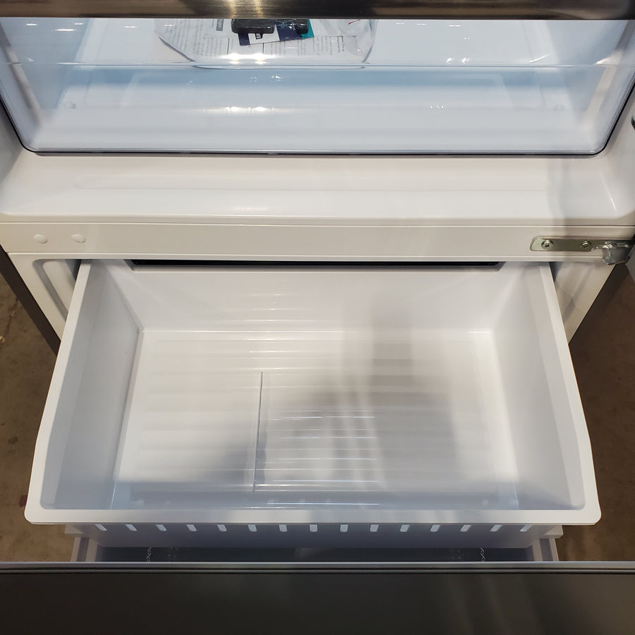 Hisense Counter Depth Bottom Freezer 17.2 Cu. Ft. Refrigerator with LED Lighting and Super Cool and Super Freeze in Fingerprint Stainless Steel HRB171N6ASE - Scratch and Dent (Minor)