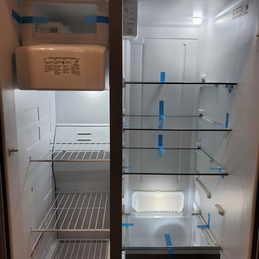 Whirlpool 24 cu ft Capacity Side By Side Refrigerator with Ice and Water Dispenser in Fingerprint Resistant Stainless Steel WRS315SDHZ - Scratch & Dent (Minor)