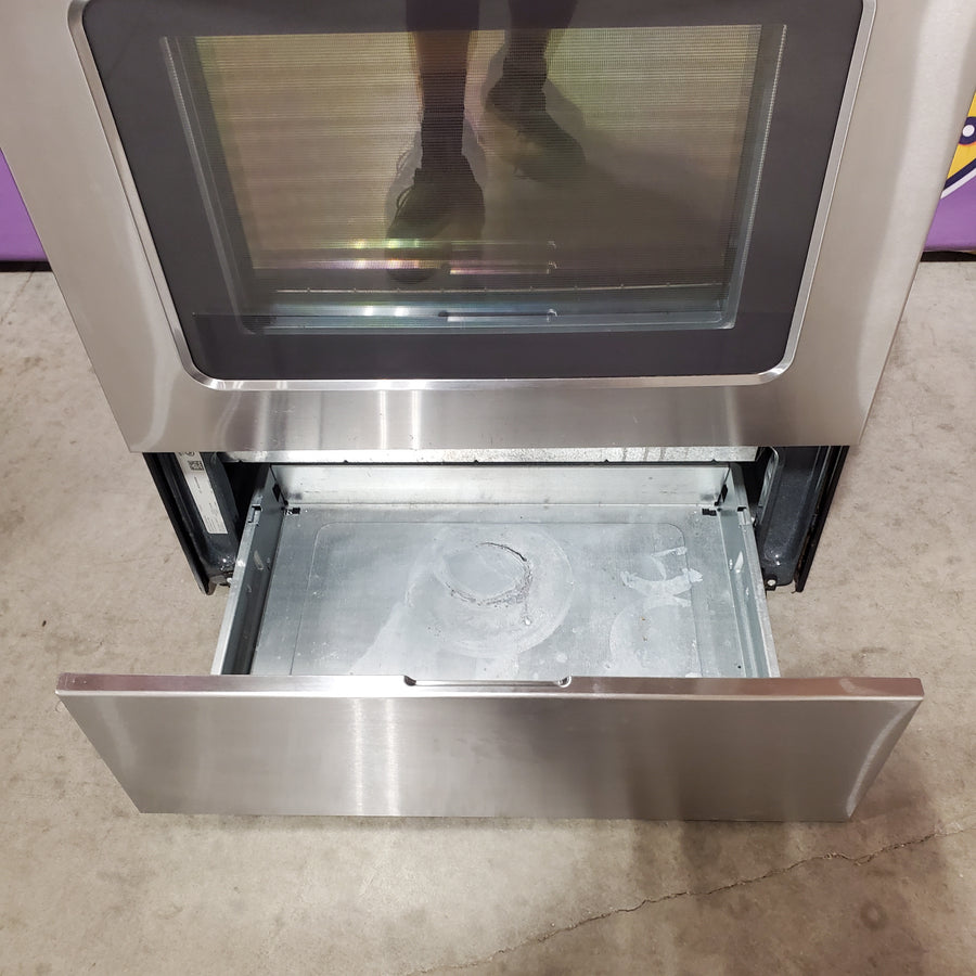 Whirlpool 30-in Glass Top 4 Burners 5.3-cu ft Freestanding in Black-on-Stainless WFE515S0ES - Certified Refurbished