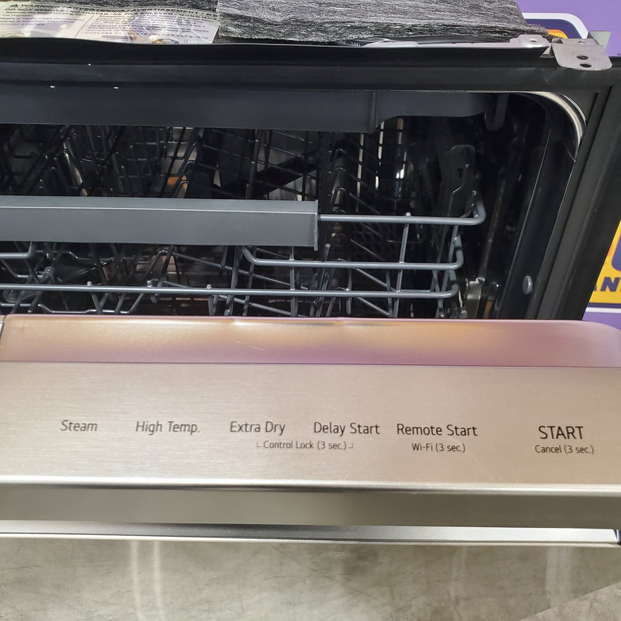 LG FlushFit 24" Top Control Smart Built-In Stainless Steel Tub Dishwasher with 3rd Rack, AutoVent Dry and 46dBA in Stainless Steel LDNPQ445S - Scratch & Dent (Minor)