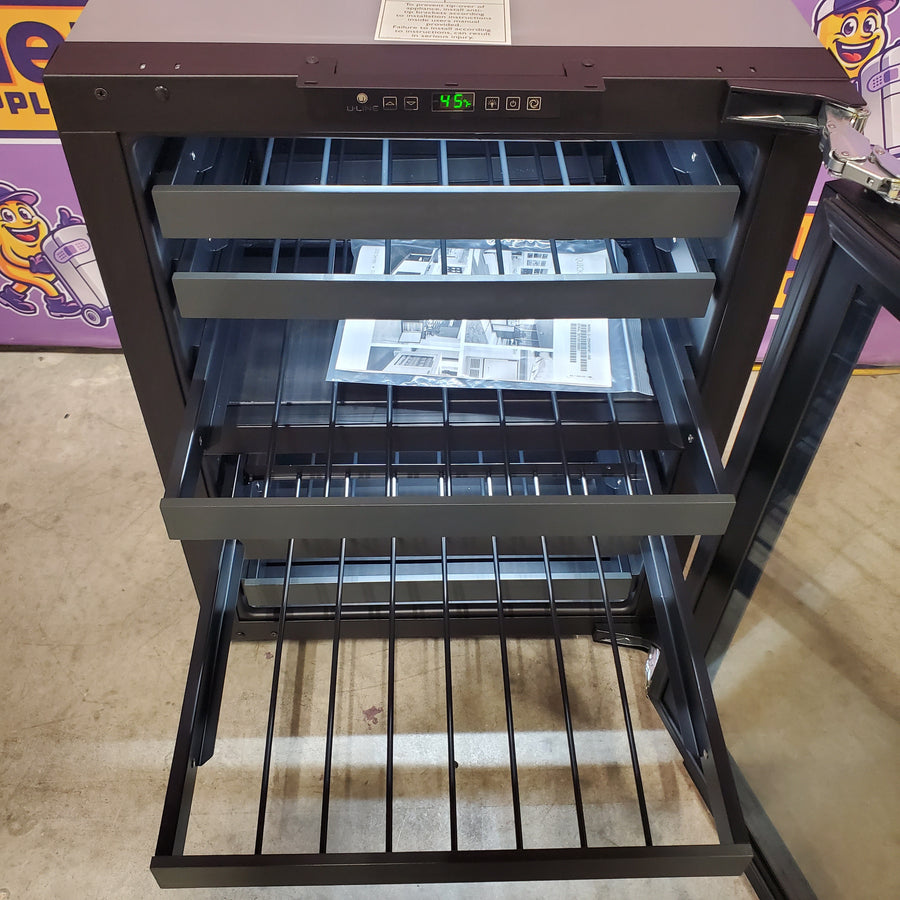 U-Line 24 Inch Built-in Wine Storage with 43 Bottle Capacity, Dual-Zone Temperature System, Digital Touch Pad Control, and LED Lighting U-2224ZWCINT-00B - Open Box