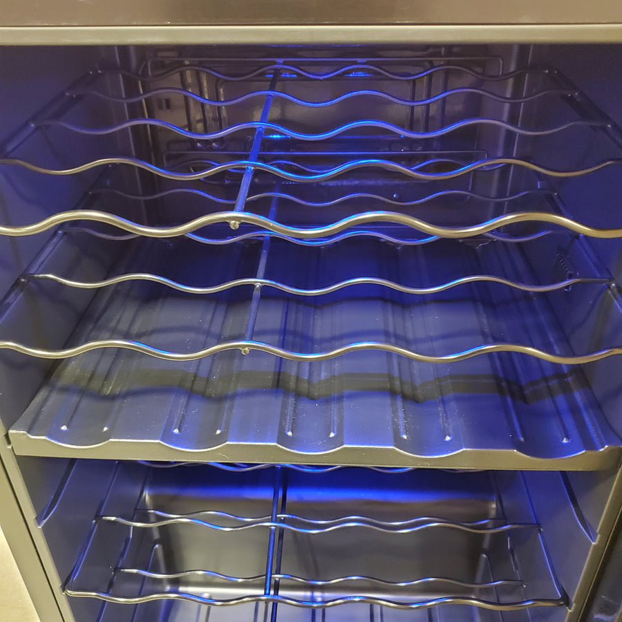 NewAir 61.5-in W 33-Bottles Mirrored Black Dual Zone Cooling Freestanding Indoor Wine Cooler NWC033BKD0 - Open Box