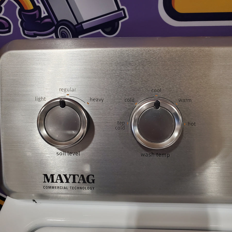 Maytag 4.2-cu ft High Efficiency Agitator Medium Top-Load Washer in White MVWC565FW - Scratch & Dent (Moderate)