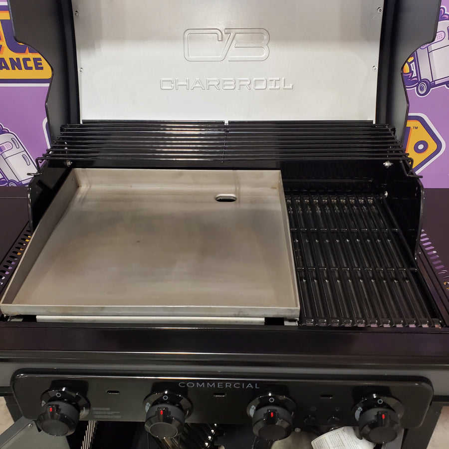 Charbroil Commercial Series Grill and Griddle Combo Grey/Black 4-Burner Infrared Natural Gas/Liquid Propane 463264024 - Open Box