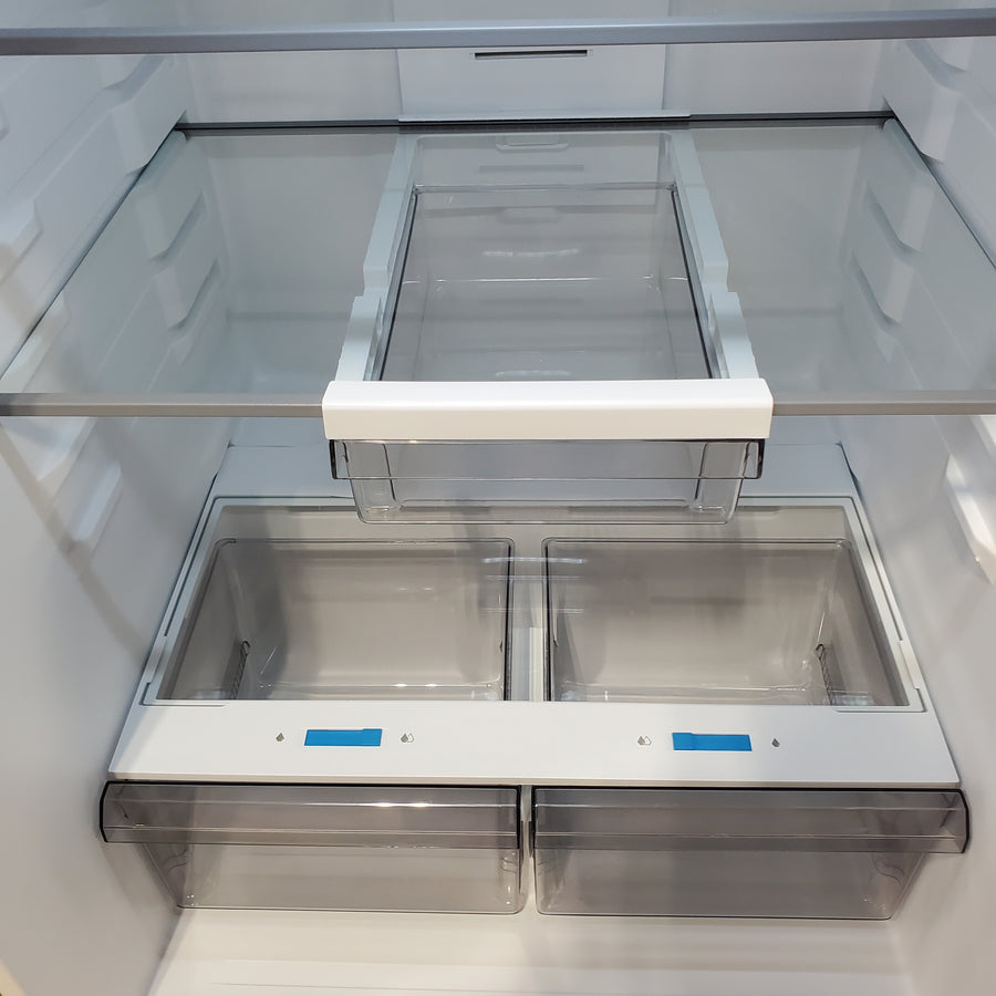Midea Fingerprint Resistant 20.5-cu ft Standard-Depth 30-in Wide Top-Freezer Refrigerator Garage Ready ENERGY STAR Certified in Stainless Steel MRT21D3BST - Scratch & Dent (Minor)