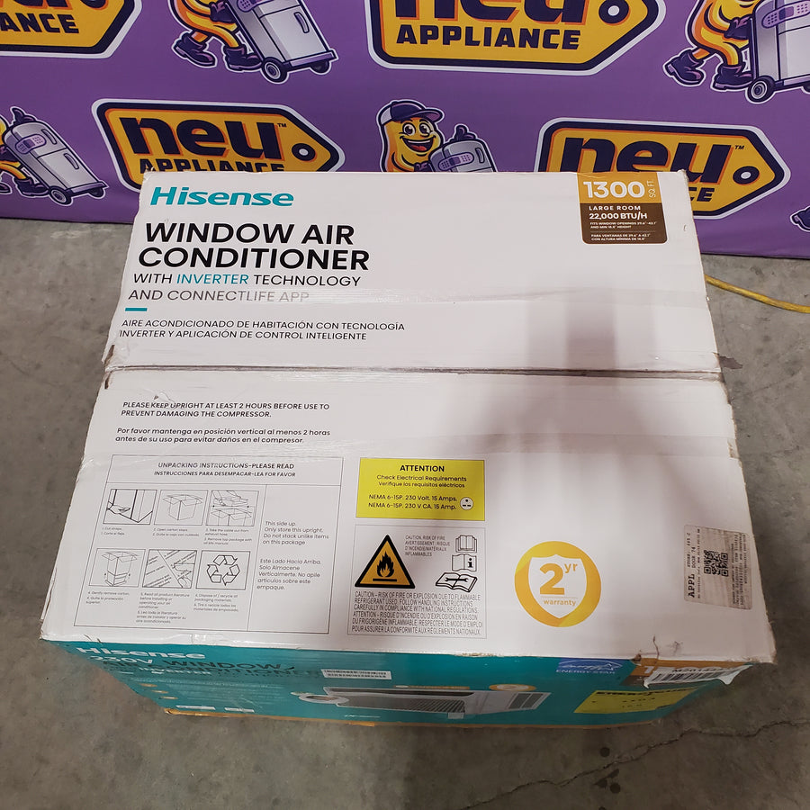 Hisense Extra Large Room Window Air Conditioner , Remote Included (230-Volt , 22000-BTU) ENERGY STAR Certified AW2223TW3W - New in Box