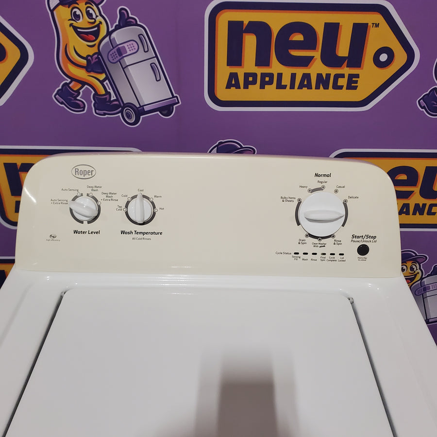 Roper White 3.5 Cu. Ft. Top Load High Efficiency Washer with Agitator RTW4516FW - Certified Refurbished