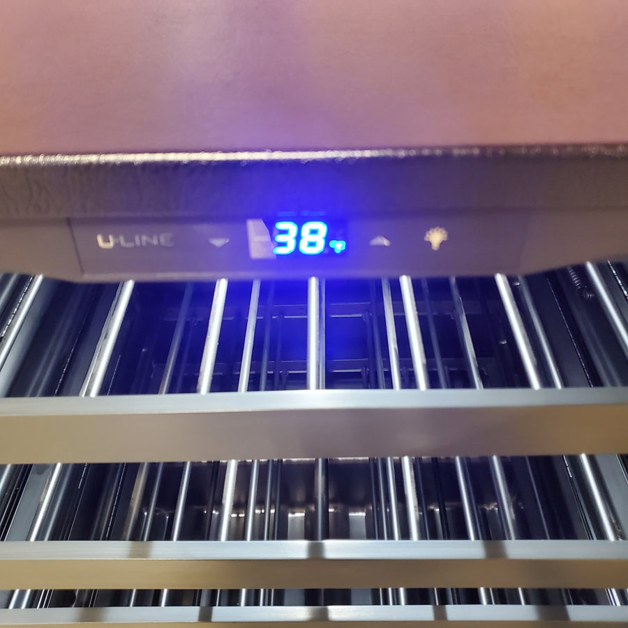 U-Line 24 Inch Wine Refrigerator with 5.5 Cu. Ft. Capacity, 3/4 Extension Wine Racks, LED Lighting, Digital Touch Pad Control, and Convection Cooling UHWC124-SG01A - Scratch & Dent (Minor)