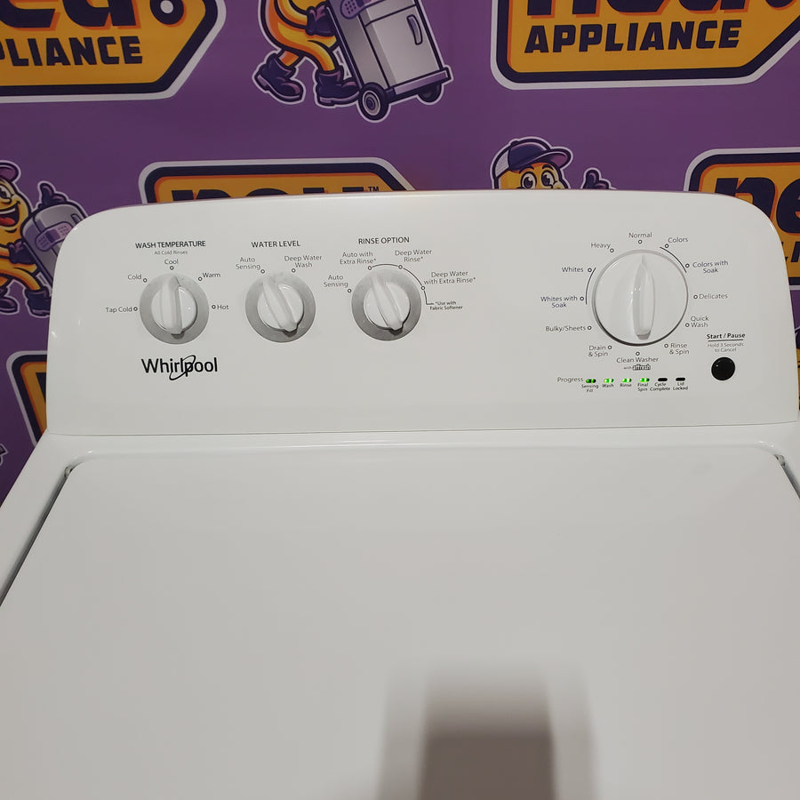 Whirlpool White Top Load 3.8 Cu. Ft. Washer with Late Lid Lock WTW4655JW2 - Certified Refurbished
