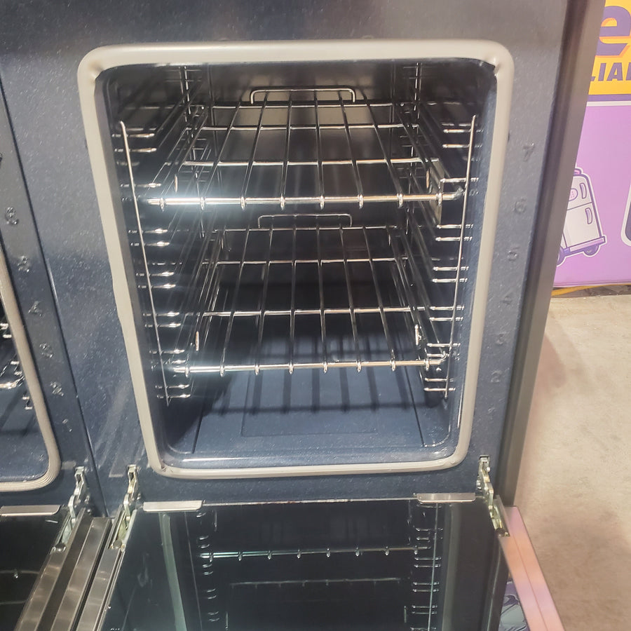 Bertazzoni 48 Inch Freestanding Dual Fuel Range with 6 Sealed Burners, Double Oven, 7 Cu. Ft. Total Capacity, Continuous Grates, Self Clean, Elegant Digital Gauge, and Dual Diagonal Convection Fans HERT486GDFSNET - Open Box
