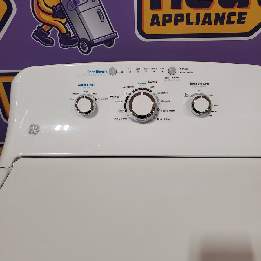 GE® 4.2 cu. ft. Capacity Washer with Stainless Steel Basket Certified Refurbished and GE 6.2 cu. ft. Capacity Electric Dryer with Up To 120 ft. Venting and Shallow Depth GTD33EASKWW - Certified Refurbished