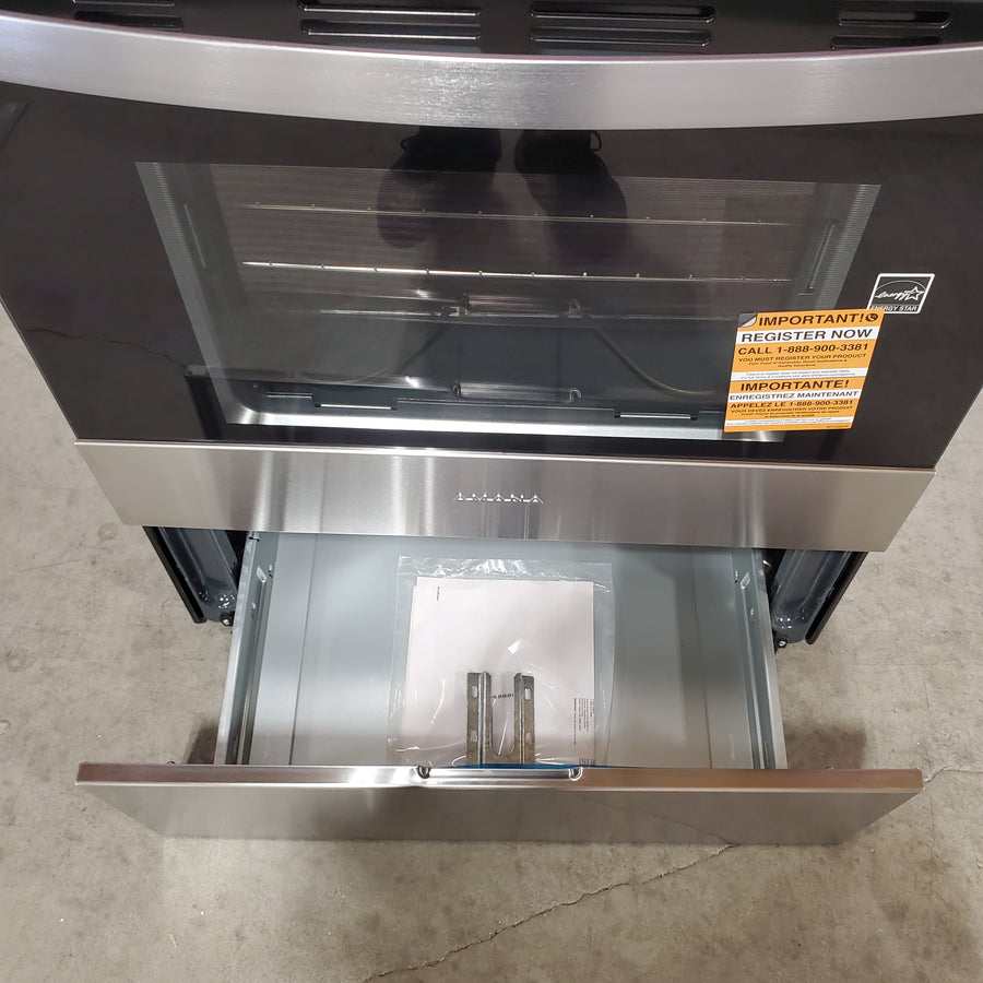 Amana 30-in 4 burners 4.8-cu ft Freestanding Electric Range in Stainless Steel ACR4303MMS - Open Box