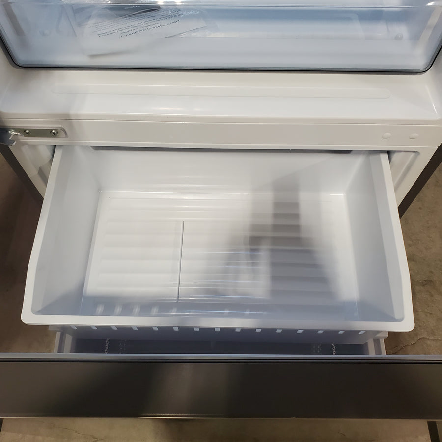 Hisense Counter Depth Bottom Freezer 17.2 Cu. Ft. Refrigerator with LED Lighting and Super Cool and Super Freeze in Fingerprint Stainless Steel 22142805 - HRB171N6ASE - Scratch and Dent (Minor)