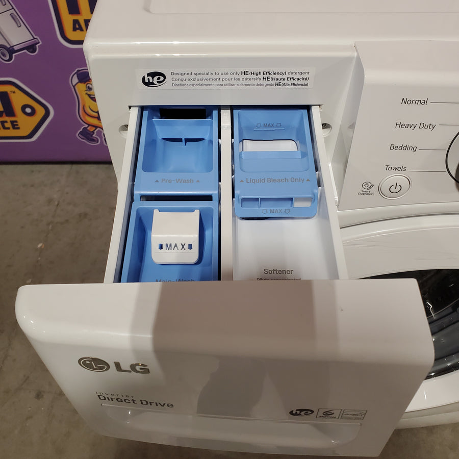 LG Ultra Large Capacity Front Load 4.5 Cu. Ft. Washer in White with ColdWash Technology WM3400CW - Scratch & Dent (Moderate) and LG 7.4 cu. ft. Large Capacity Electric Dryer in White DLE3400W - Open Box