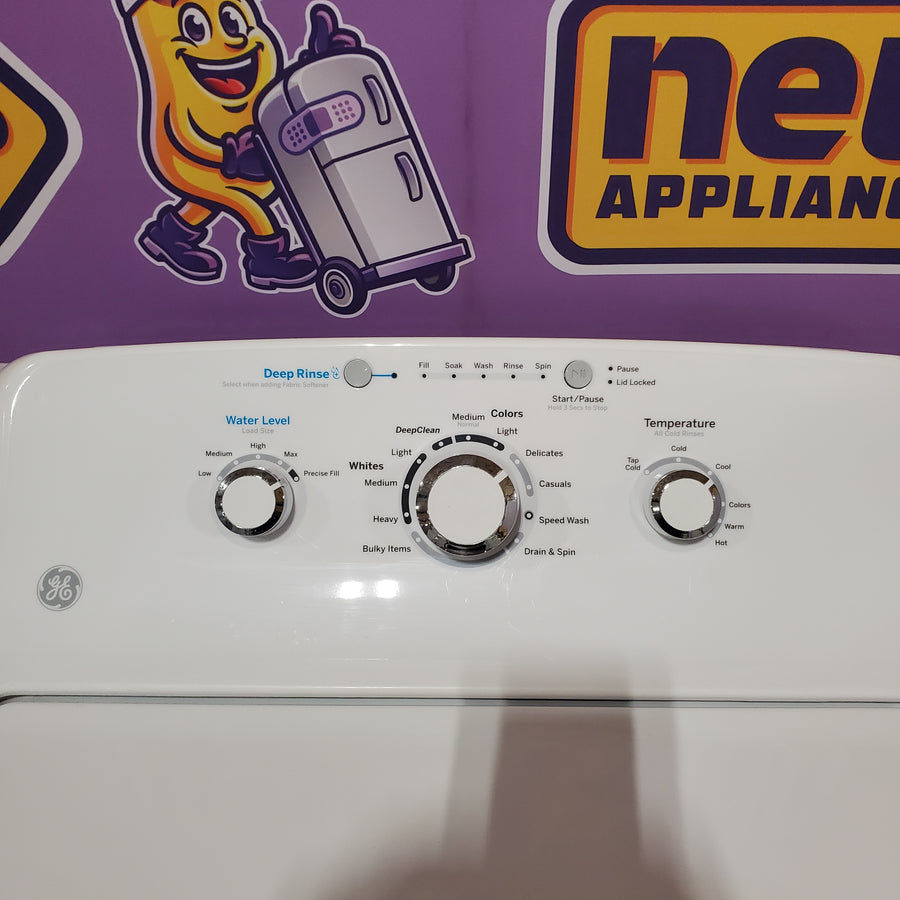 GE® 4.2 cu. ft. Capacity Washer with Stainless Steel Basket GTW335ASNWW - Certified Refurbished and GE 6.2 cu. ft. Capacity Electric Dryer with Up To 120 ft. Venting and Shallow Depth GTD33EASKWW - Certified Refurbished