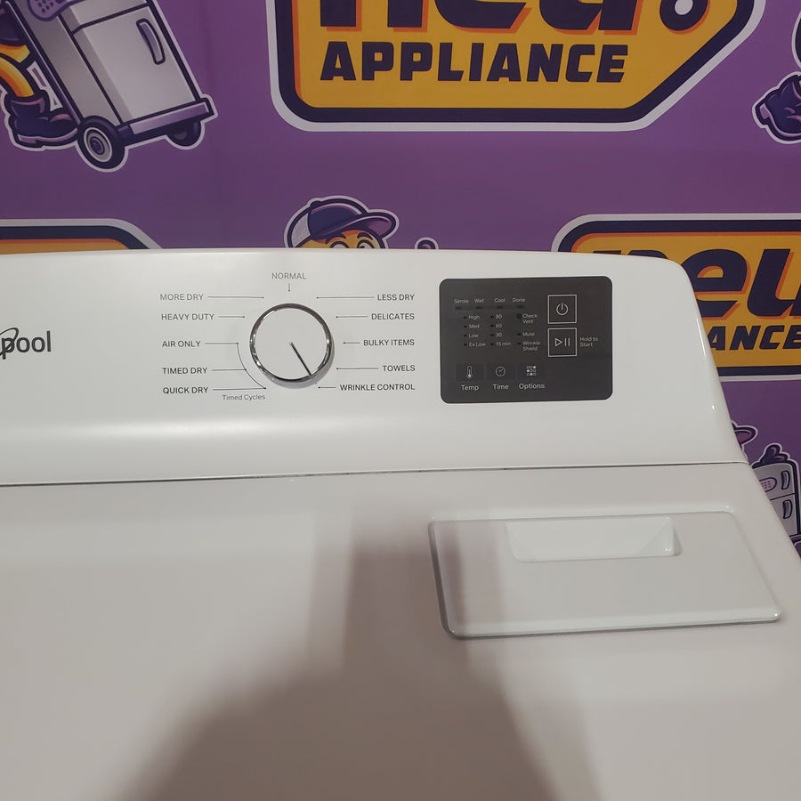 Whirlpool 4.2-4.3 Cu. Ft. Top Load Washer with 2-in-1 Removable Agitator and Soft Close Glass Lid WTW4307SW - Open Box and Whirlpool 7.0 cu. ft. Electric Dryer with Adaptive Dry and Wrinkle Shield™ Option WED4307SW - Scratch & Dent (Minor)