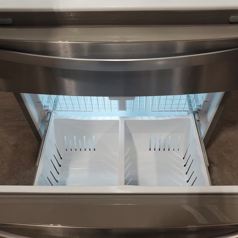 Whirlpool French Door 24.5 Cu. Ft. Capacity Bottom Mount Refrigerator in Fingerprint Resistant Stainless Steel WRMF3636RZ - Scratch & Dent (Minor)