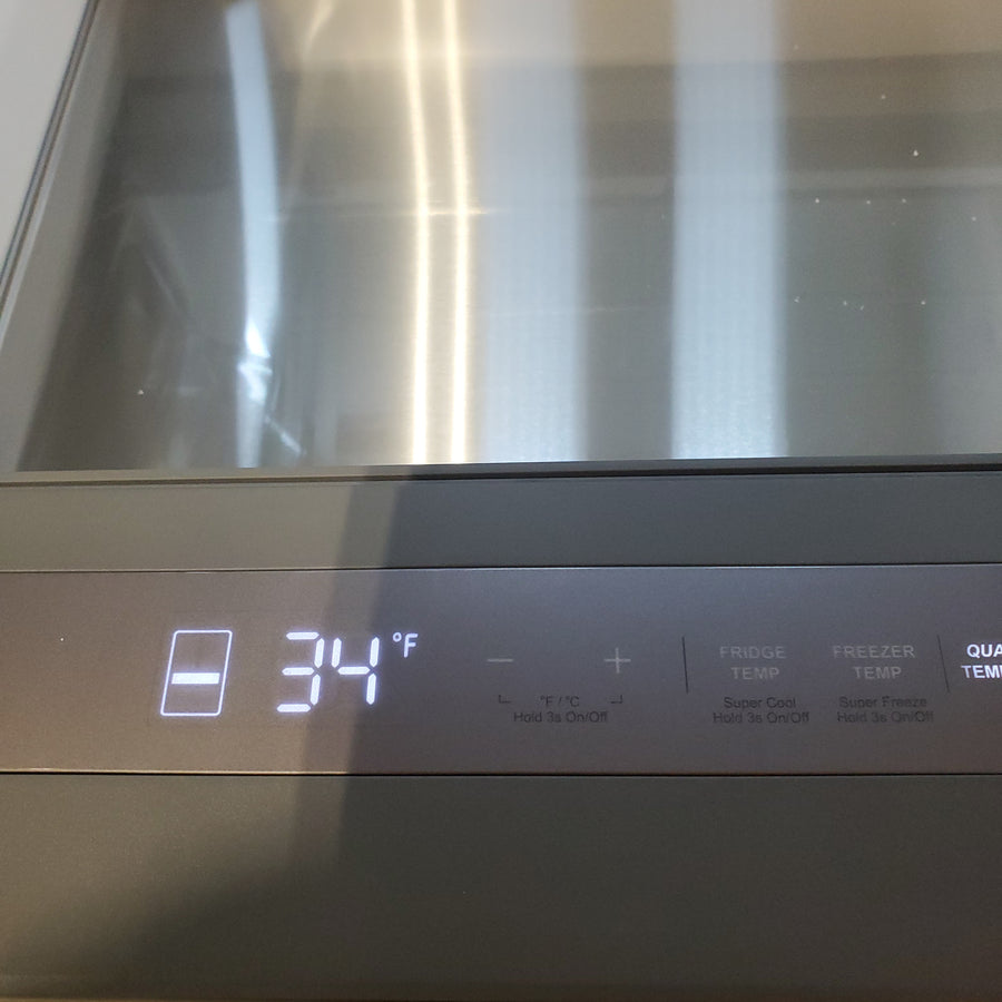 Bertazzoni 36 Inch Freestanding 4-Door French Door Refrigerator with 21.6 Cu. Ft. Total Capacity, Precise Temperature, Individual Quattro Temp Zone Drawer, and Dual Humidity-Controlled Crispers REF36FDFZXNT - Open Box