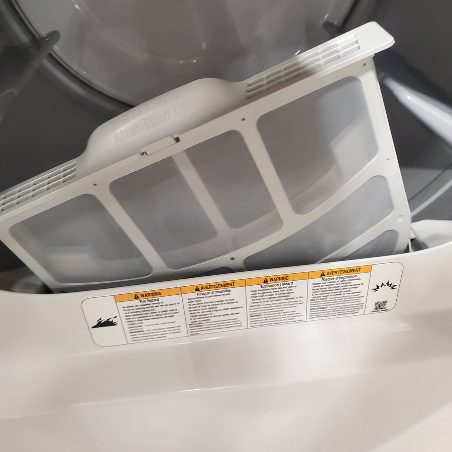 LG 5.0 cu.ft. SMART Top Load Washer in Alpine White with TurboWash WT8200CW - Scratch & Dent (Minor) and LG 7.3 cu. ft. Ultra Large Capacity Rear Control Electric Dryer with AI Sensing and ThinQ® Smart Features DLE8200W - Scratch & Dent (Moderate)