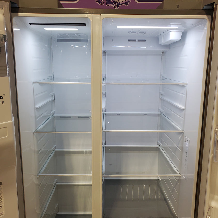 LG 27 cu. ft. Standard-Depth, Side-by-side Refrigerator, with Ice and Water and Bar Handle Design LS27T3230S - Scratch & Dent (Major)