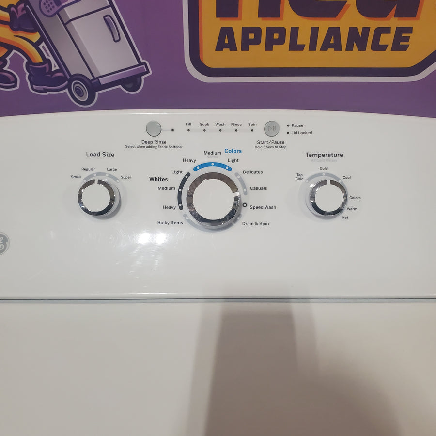 GE® 3.8 cu. ft. Capacity Washer with Stainless Steel Basket in White GTW330ASKWW - Certified Refurbished