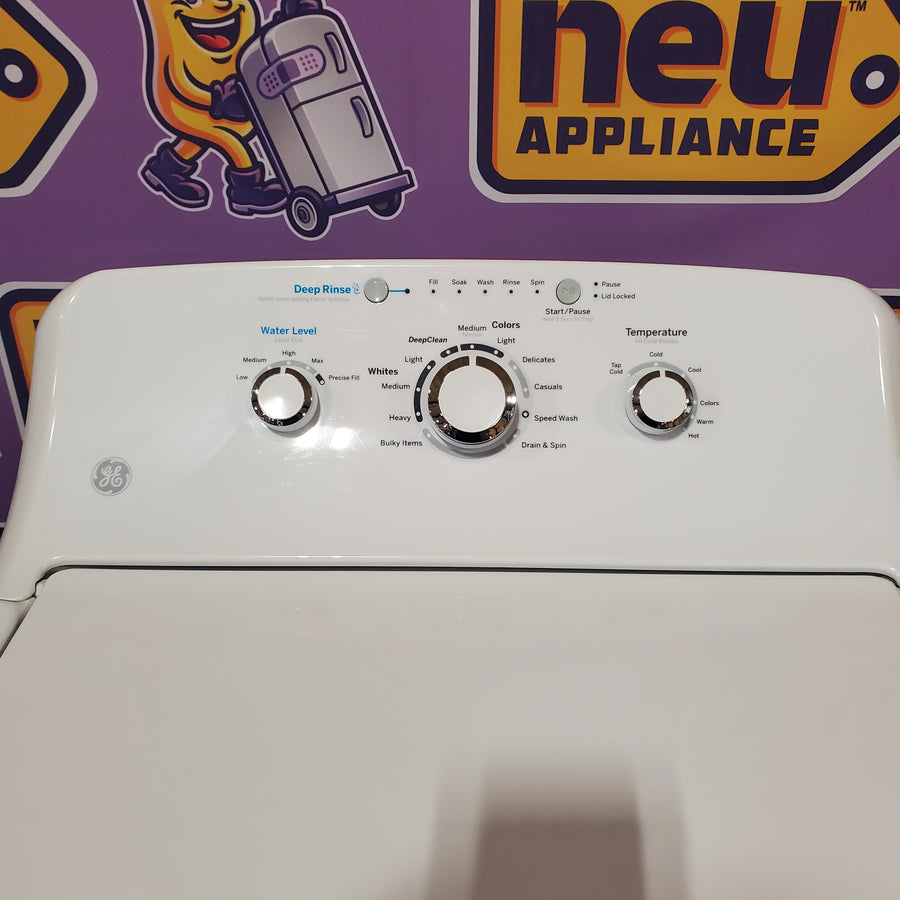 GE® 4.2 cu. ft. Capacity Washer with Stainless Steel Basket GTW335ASNWW - Certified Refurbished and GE 6.2 cu. ft. Capacity Electric Dryer with Up To 120 ft. Venting and Shallow Depth GTD33EASKWW - Certified Refurbished