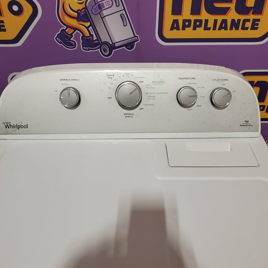 Whirlpool Top Load 3.8 Cu. Ft. Washer with Removable Agitator in White WTW4957PW - Certified Refurbished and Whirlpool 7-cu ft Electric Dryer in White WED5000DW - Certified Refurbished