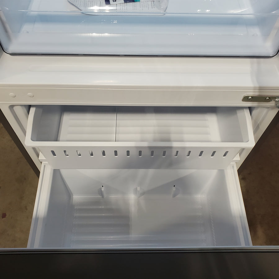 Hisense Counter Depth Bottom Freezer 17.2 Cu. Ft. Refrigerator with LED Lighting and Super Cool and Super Freeze in Fingerprint Stainless Steel HRB171N6ASE - Scratch and Dent (Minor)
