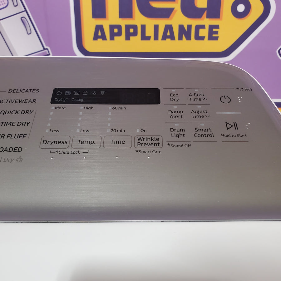 Samsung 5.0 cu. ft. Top Load Washing Machine with Active Water Jet WA50R5200AW - Scratch & Dent (Moderate) and Samsung White Smart Electric 7.4 Cu. Ft. Dryer with Sensor Dry and Steam Sanitize+ DVE52A5500W - Scratch & Dent (Minor)
