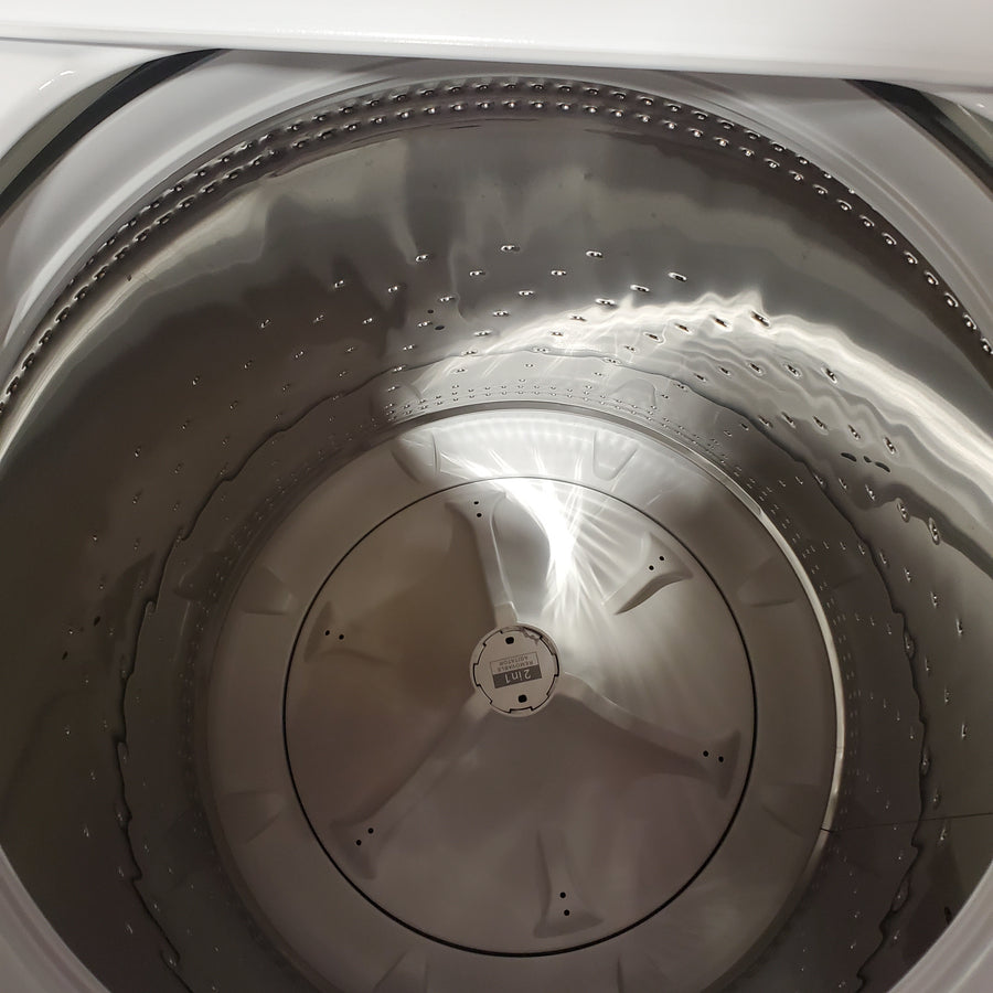 Whirlpool 3.8–3.9 Cu. Ft. Top Load Washer with 2 in 1 Removable Agitator and Soil Level Selection WTW4957PW - Certified Refurbished and Whirlpool White Electric 7.0 Cu. Ft. Dryer with Auto Dry WED4950HW - Certified Refurbished