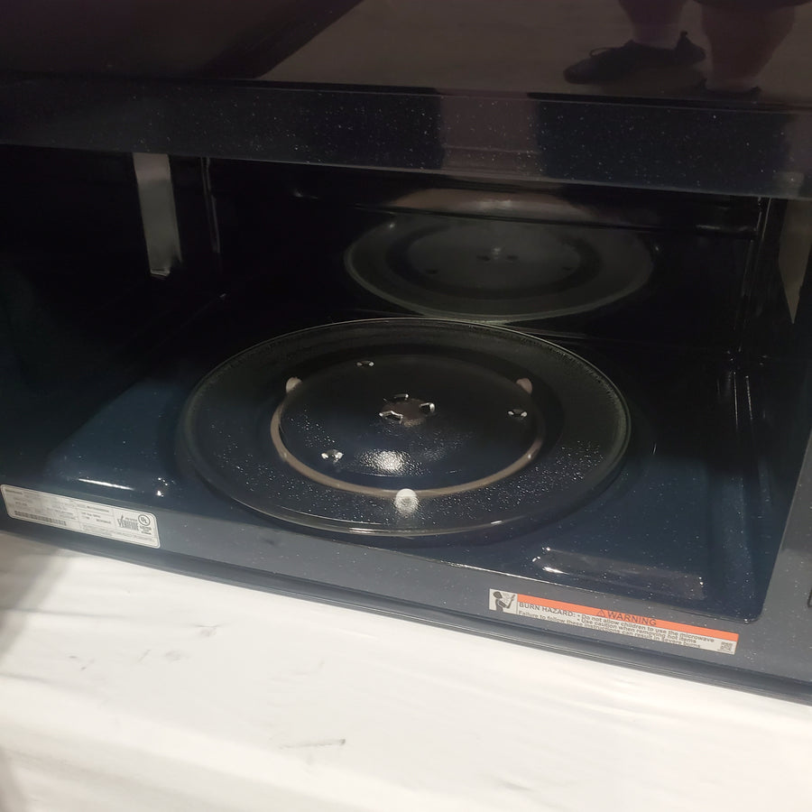 Samsung Bespoke 2.1 Cu. Ft. Over-the-Range Microwave with Sensor Cooking and Edge to Edge Glass Display in Stainless Steel ME21DG6500SR - Scratch & Dent (Major()