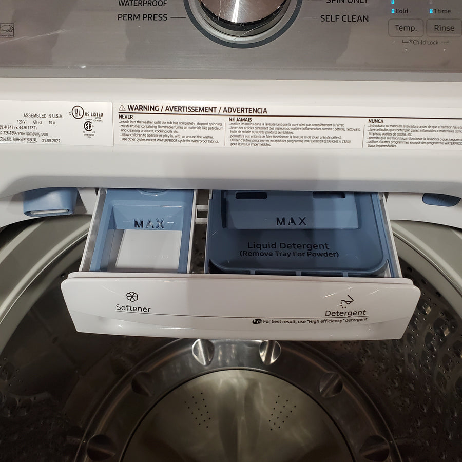 Samsung High Efficiency Large 4.9-cu ft Top-Load Washer in White WA49B5205AW - Certified Refurbished