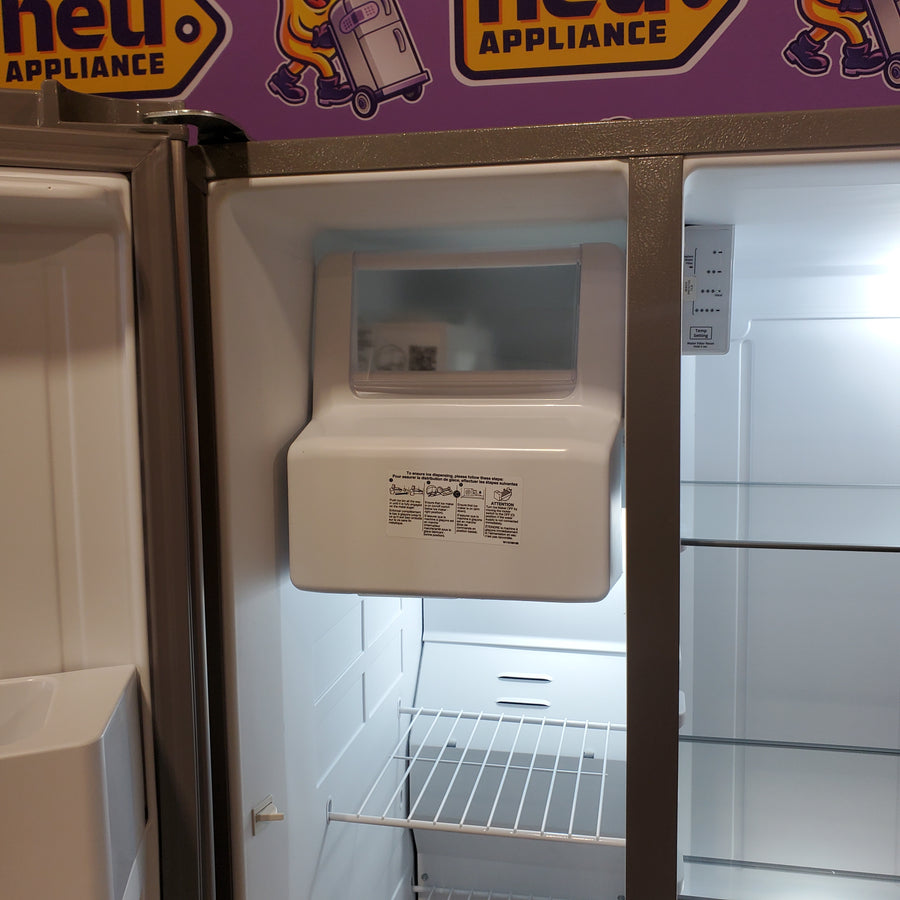 Whirlpool 24 cu ft Capacity Side By Side Refrigerator with Ice and Water Dispenser in Fingerprint Resistant Stainless Steel WRS315SDHZ - Scratch & Dent (Minor)