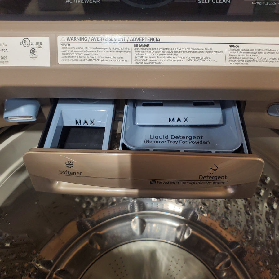 Samsung 5.0 cu. ft. High Efficiency Top Load Washer with Active WaterJet in Champagne WA50T5300AC - Certified Refurbished