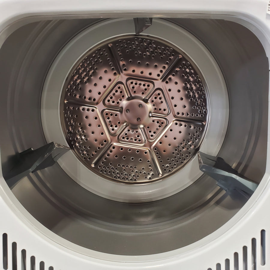 GE Unitized Spacemaker® 2.3 cu. ft. Capacity Washer with Stainless Steel Basket and 4.4 cu. ft. Capacity Electric Dryer GUD24ESSMWW - Certified Refurbished