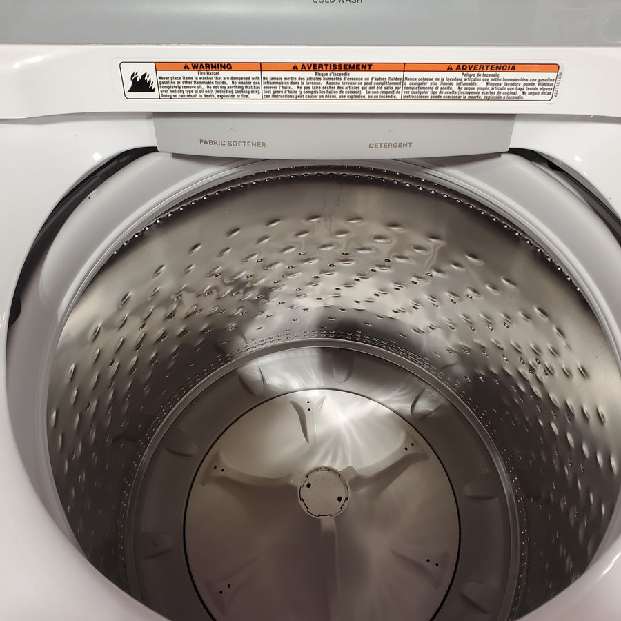 Whirlpool 4.2-4.3 Cu. Ft. Top Load Washer with 2-in-1 Removable Agitator and Soft Close Glass Lid WTW4307SW - Open Box and Whirlpool 7.0 cu. ft. Electric Dryer with Adaptive Dry and Wrinkle Shield™ Option WED4307SW - Scratch & Dent (Minor)