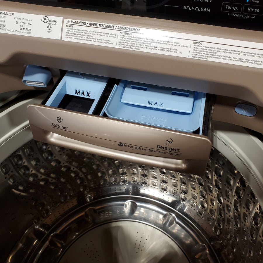 Samsung 5.0 cu. ft. High Efficiency Top Load Washer with Active WaterJet in Champagne WA50T5300AC - Certified Refurbished
