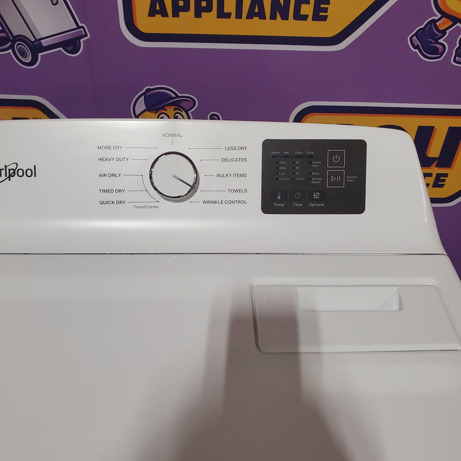 Whirlpool 4.2-4.3 Cu. Ft. Top Load Washer with 2-in-1 Removable Agitator and Soft Close Glass Lid WTW4307SW - Open Box and Whirlpool 7.0 cu. ft. Electric Dryer with Adaptive Dry and Wrinkle Shield™ Option WED4307SW - Scratch & Dent (Minor)