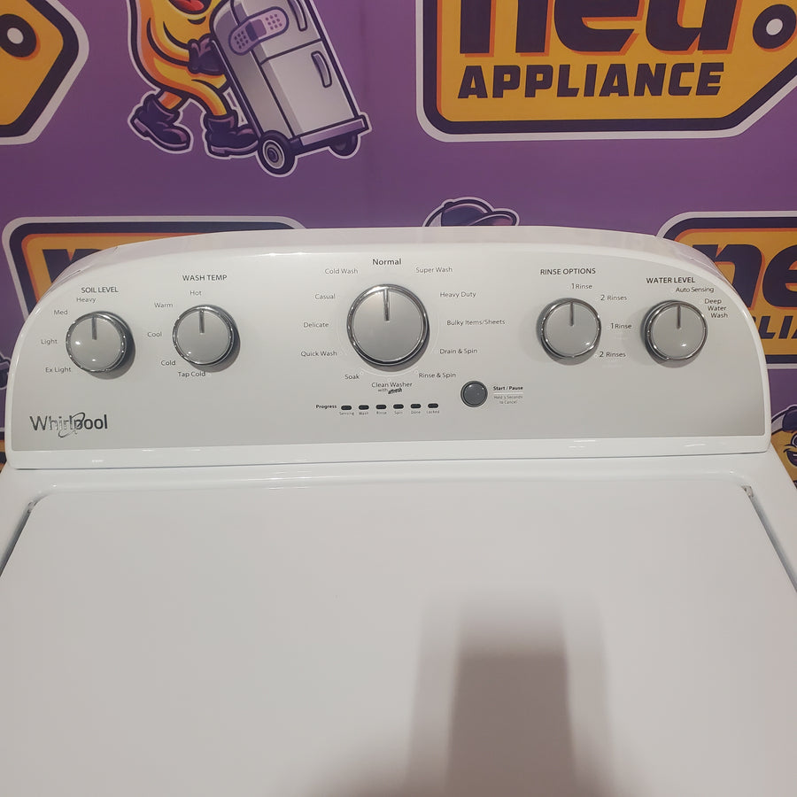 Whirlpool Top Load 3.5 Cu. Ft. Washer with Deep Water Wash Option WTW4816FW - Certified Refurbished and Whirlpool Vented 7.0 Cu. Ft. Electric Dryer WED4815EW - Scratch & Dent (Moderate)