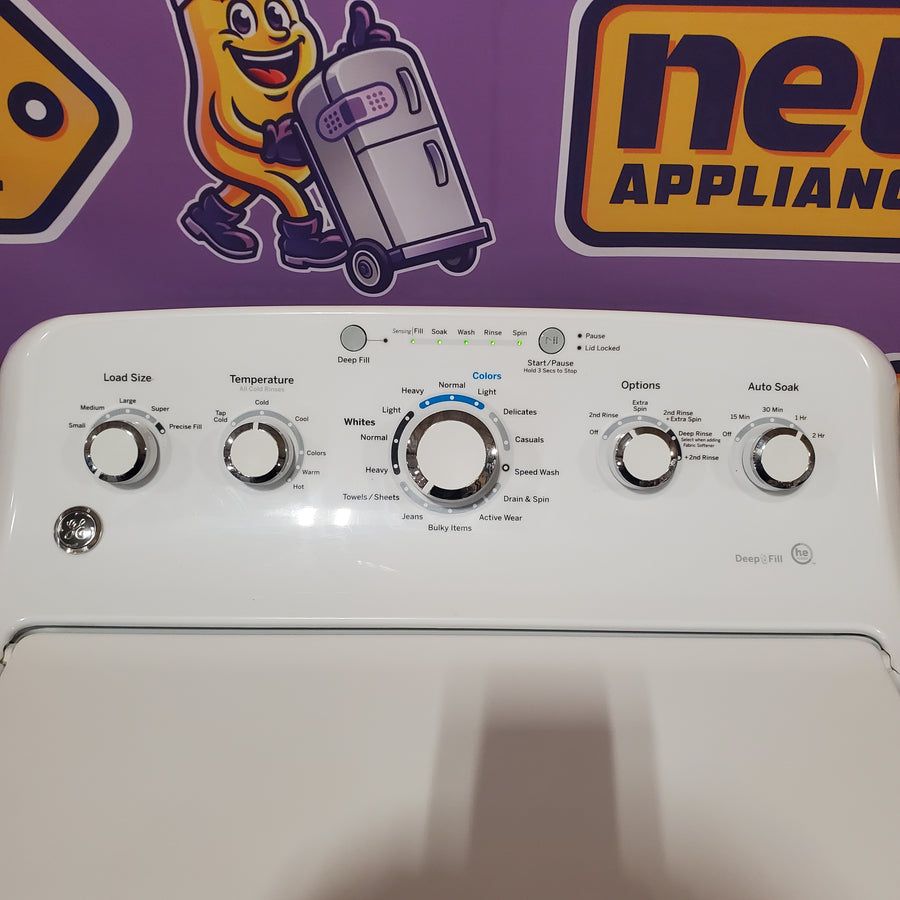 GE White Top Load 4.2 Cu. Ft. Washer with Stainless Steel Basket and Dual Action Agitator GTW460ASJWW - Certified Refurbished and GE White Electric 7.2 Cu. Ft. Dryer with Aluminized Alloy Drum GTD42EASJWW - Certified Refurbished